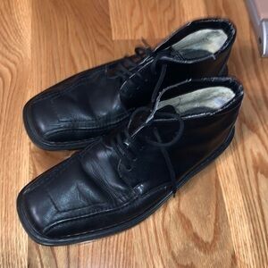 Risked anti stress mens ankle chukka boots black leather size 43